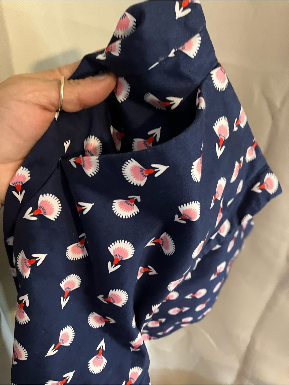 Boden Navy Pant with Pink Motif - Picture 9 of 9